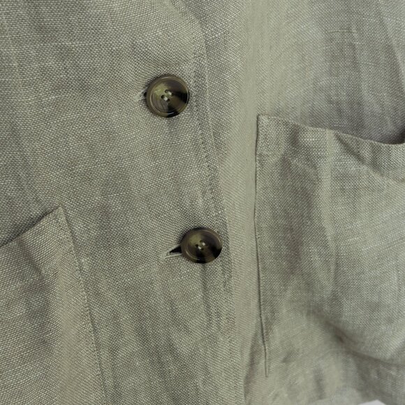 Rachel Zoe Linen Blazer Beige Core Minimal Relaxed Fit Long Lightweight Jacket - Picture 13 of 14